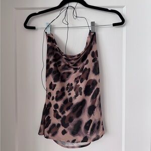 Leopard Print Cowl Neck Tank